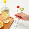 4Pcs Silicone Fruits Head Stainless Steel Stirring Rod Long Handle Cocktail Drink Mixing Sticks Mixer Barware Muddler Bar Accessories