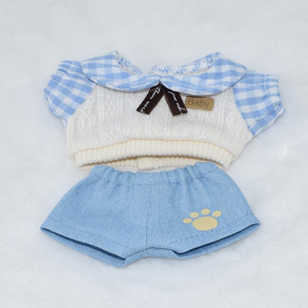 T-shirt Doll Clothes Outfit Bear Hat Doll Dress Up Set 10cm Cotton Doll Clothes  10cm Cotton Doll