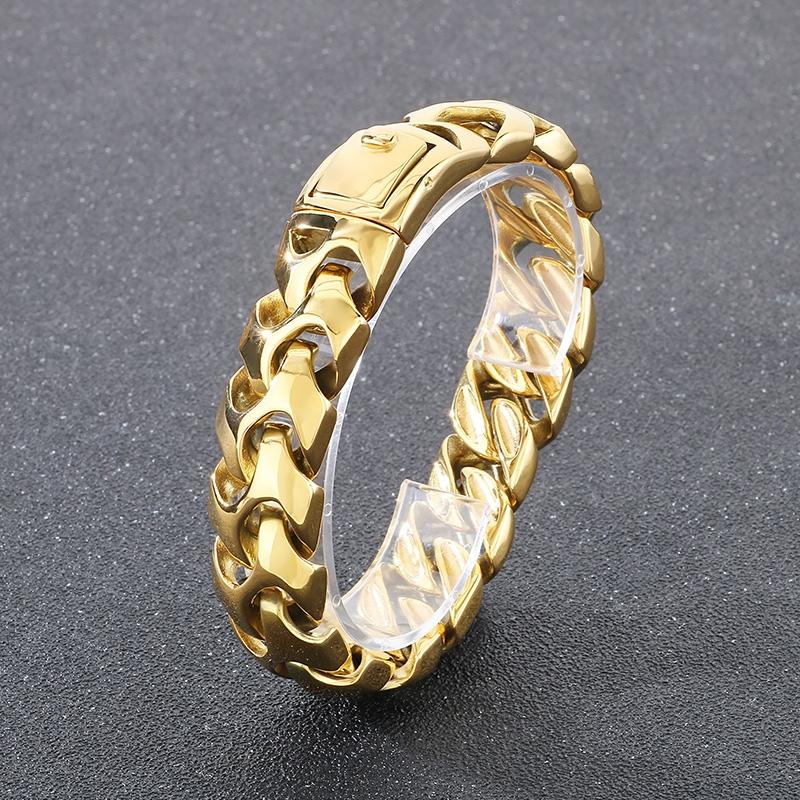 High Polished Arrow Shaped Bracelets Men Black/Gold Color Stainless Steel Bike Chain Bilezik Boho Male Jewelry Accessories