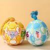 Plush Ball Dog Chew Toy Boredom Stress Relief Bite Resistant Squeaky Cartoon Ball Toy with Cotton Rope Pet Teething Cleaning Toy