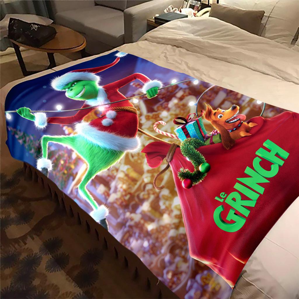 Christmas Gift Comedy Movie How the Grinch Stole Christmas blanket home warming, four season bed decoration sofa cover flannel throwing blanket K15