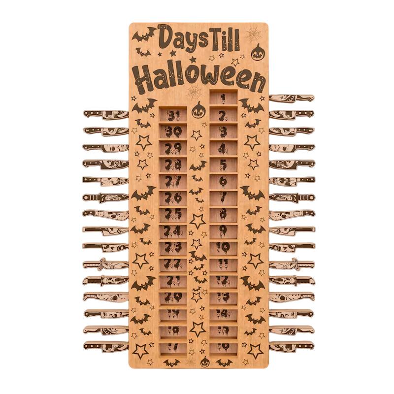 Halloween Countdown Board Wooden Decorations Indoor Halloween Party Decorations Creative Decorative Ornaments Gifts