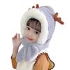 Winter Children's Hats Boys and Girls Scarves Integrated Plush Hats Cute Baby Antlers Fleece Ear Hats Tide