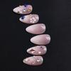 Reusable Almond Press On Nails Ins Trend Sparkling Rhinestone Special Gem Design Nail Tips