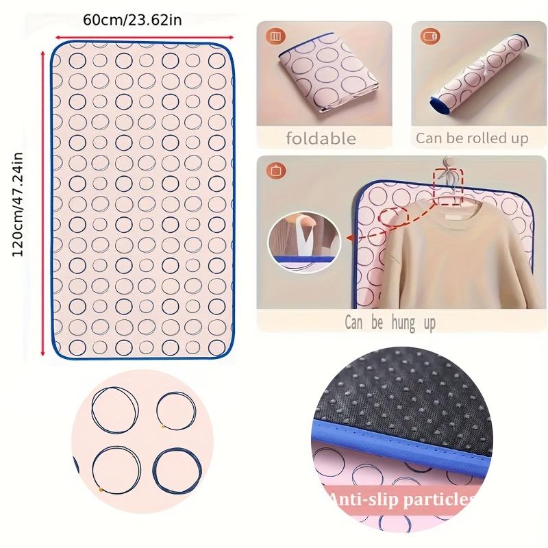 

Нескользящий термостойкий складной коврик для глажки с петлей для подвешивания - портативная гладильная доска двойного назначения для дома и путешествий, компактное хранение, стильный узор 60*120cm/23.62*47.24inch