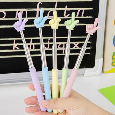 Retractable Teacher Pointer Finger Design StainlessSteel Telescopic School Teaching Pointer Stick Teacher Supplies for Classroom