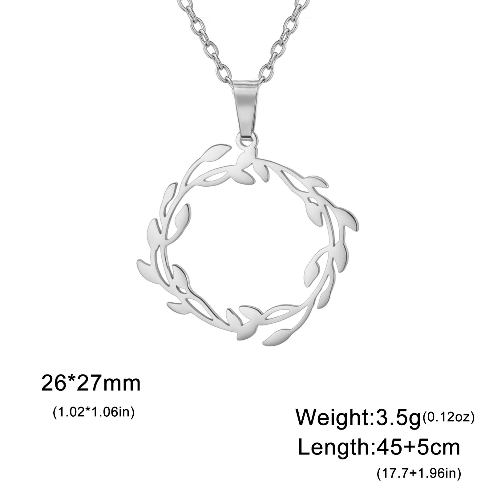 

Teamer Olive Branch Floral Hoop Necklace Stainless Steel Gold Color Chain Choker Wreath Peace And Love World Jewelry 2026 New In