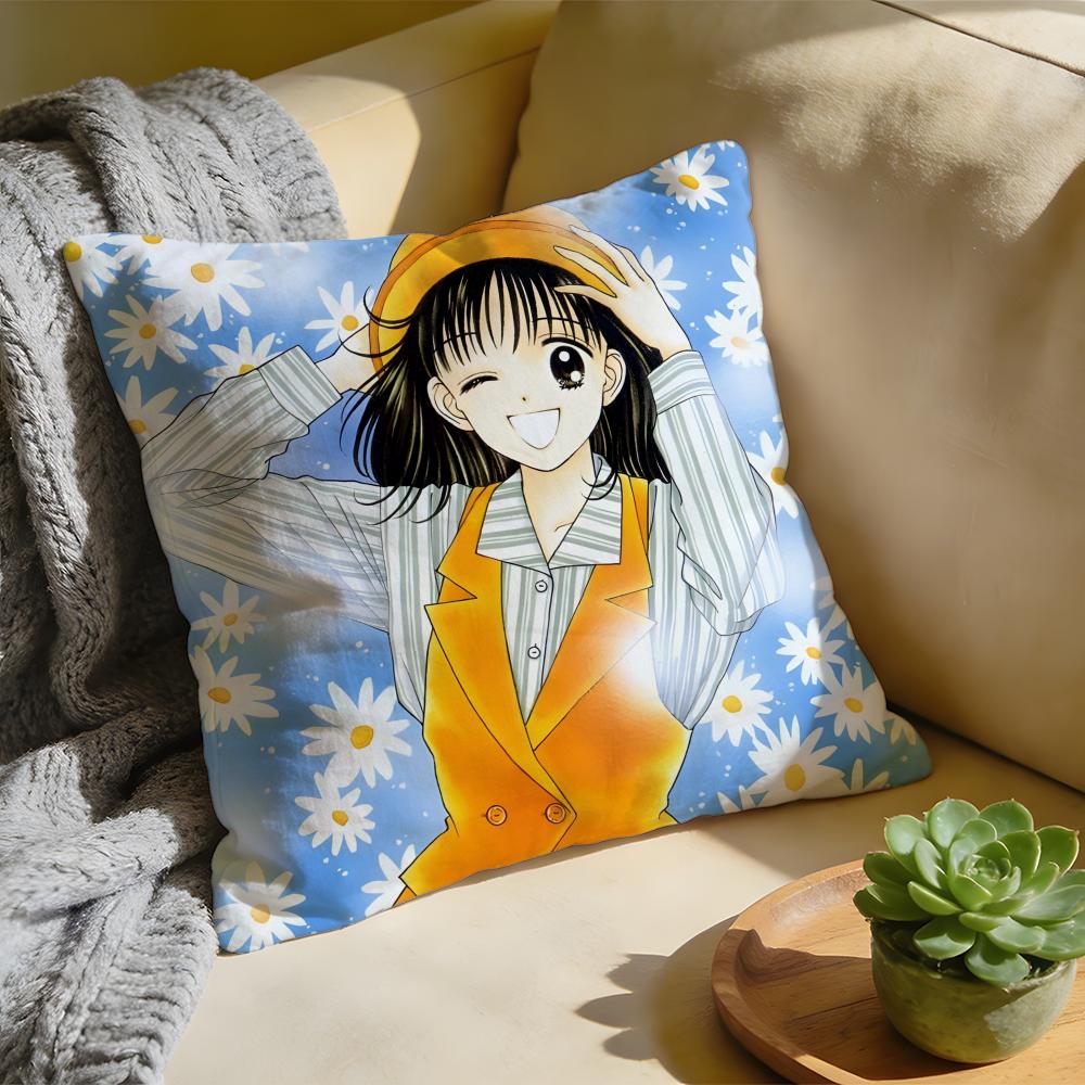 Kodomo No Omocha Anime Cushion Cover Washed Linen Soft Breathable Decorative Case For Sofa Home Pillow Cover