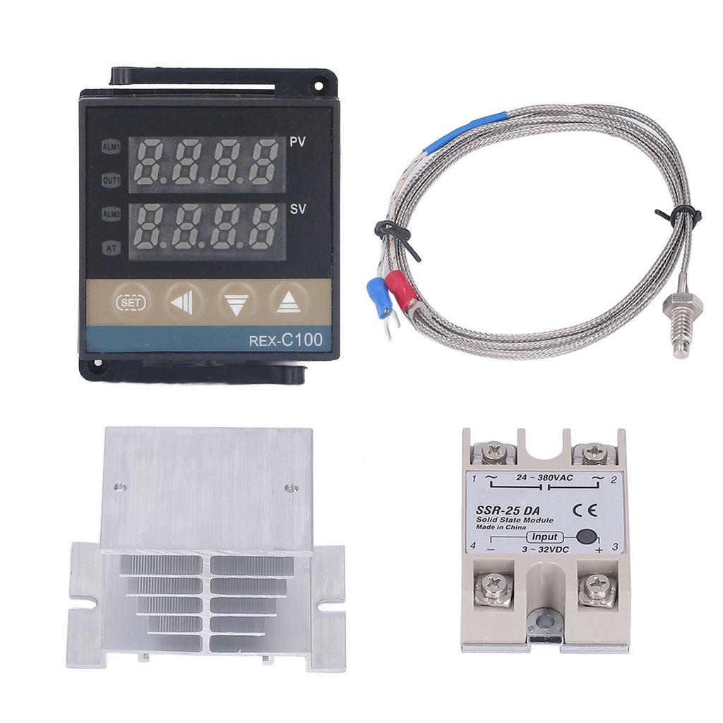 PID Temperature Controllers Kit 0‑400 celsius Waterproof High Accuracy REX C100 Temperature Controller for Farm 100V‑240V