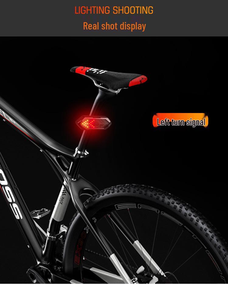 Bicycle LED Taillight with Turn Signal, Horn, Remote Control & USB Charging – Waterproof for Night Riding
