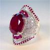 Vintage Gorgeous Inlaid Red Synthetic Zirconia Ring for Women Elegant Sparking Banquet Wedding Jewelry Accessories Perfect Gifts