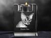 Devon Rex – Candle holder with cat photo, crystal tealight holder | Art-Dog