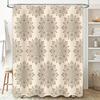 Decorative Shower Curtain with Vintage Floral Pattern Neutral Tones for Bathroom Décor.