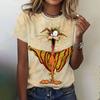 Women's T-shirt with round neck and short sleeves