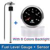 100MM Fuel Level Sensor + 52MM Fuel Level Gauge 0-190 Ohm Fuel Oil Tank Level Meter Sensor For Boat Car Yacht Marine 9-32V