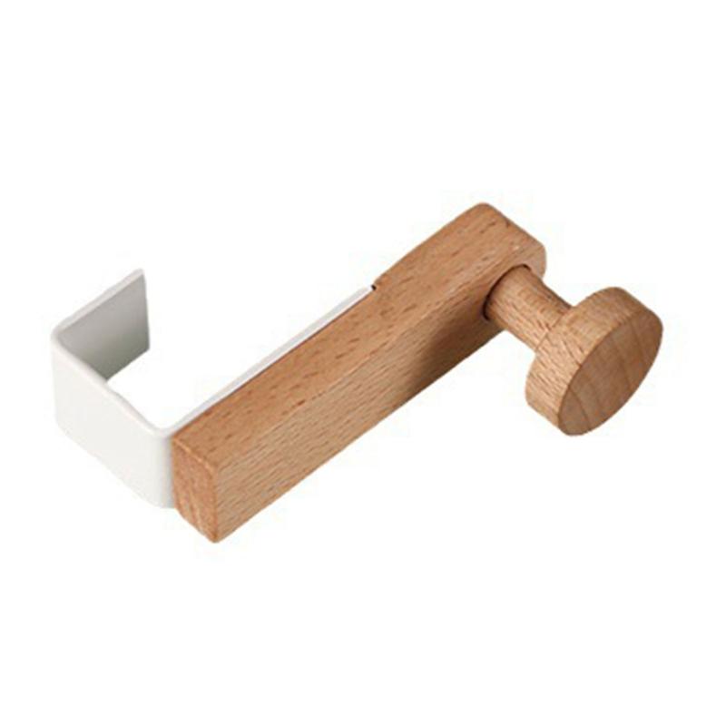 Multiple Purpose Cabinet Hook with Iron & Wood Space Saving Door Mount Hook 4pcs for Hanging Items In Various Rooms Saving