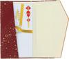 Daiko Sangyo Ester Chirimen Buntes Besticktes Fukusa (Kreppstoff) mit Goldumschlag, Feier-Kondolenz-Set, Hergestellt in Japan, DunkelrotLila,