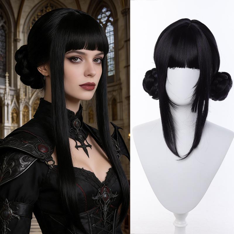 Skpop Witch Hunting Group Cos Wig: Mila Rose Red Long Straight Hair, Zoe Black Braid, Lumi Purple Wig