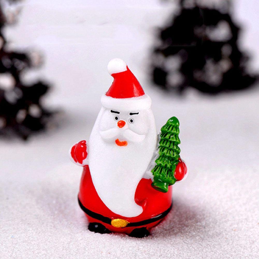 Miniature Landscape Model Cute Christmas Decoration Santa Claus Figurine Xmas Gift Bag Ornament
