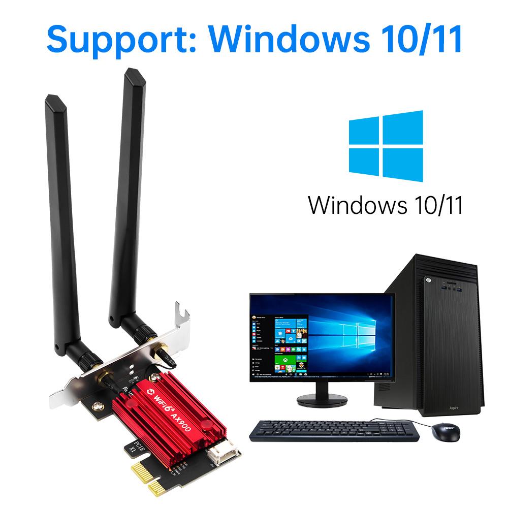WiFi 6 FV-AX900Pro Wireless Card (8CM Short Bracket) - Bluetooth 5.4, High-Speed Dual-Band WiFi Adapter for PC/Desktop