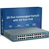 26-port PoE Switch - Yuanley - 24 PoE+ 100Mbps - 2 Gigabit Uplink - 400W - Plug and Play