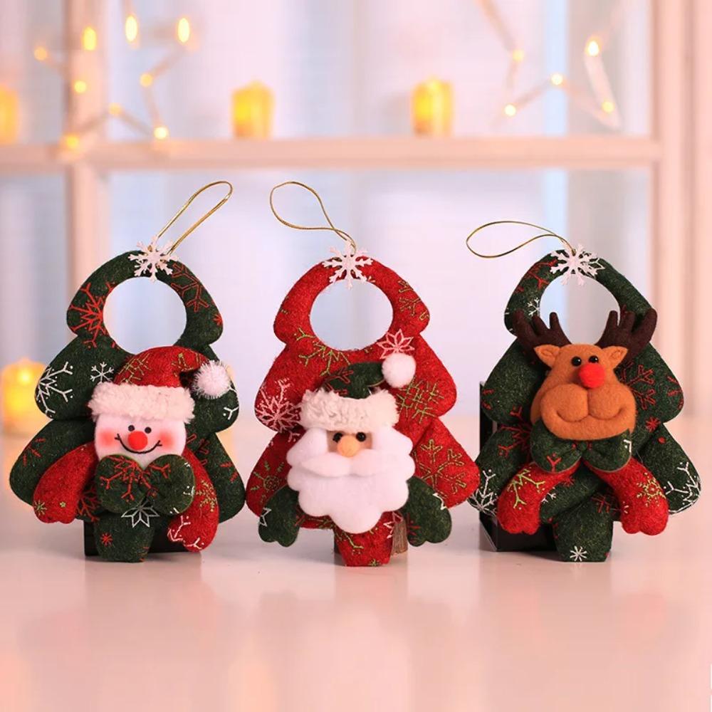 Christmas Dolls Retractable Santa Claus Snowman Elk Toys Xmas Figurines Christmas Gift For Kid Red Xmas Tree Ornament