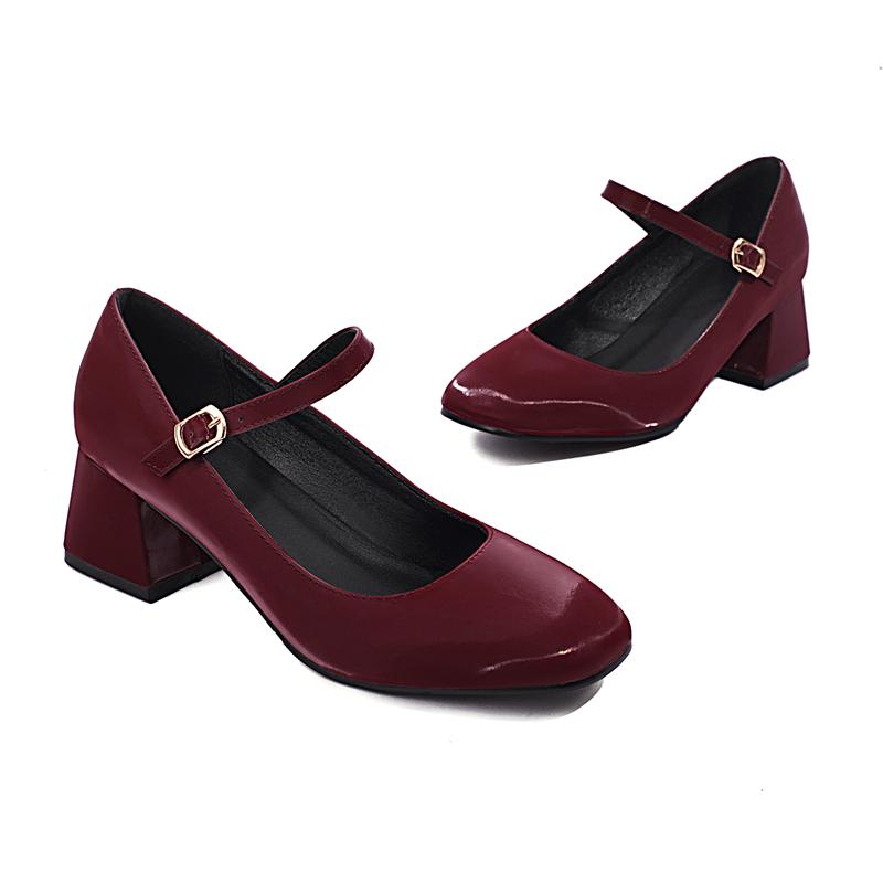

Атласные туфли на среднем каблуке для женщин, повседневные туфли Мэри Джейн, элегантные туфли с ремешками, зеленые, розовые, для танцев, свадебные туфли, большой размер 45 39 вино красного