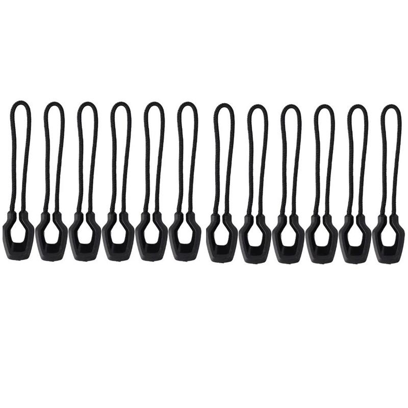 6/12Pcs Luminous Zipper Pullers Tent Zipper Pull Slider Head Tool Convenient Zipper Extension Knapsack Jacket Zippers Accessory