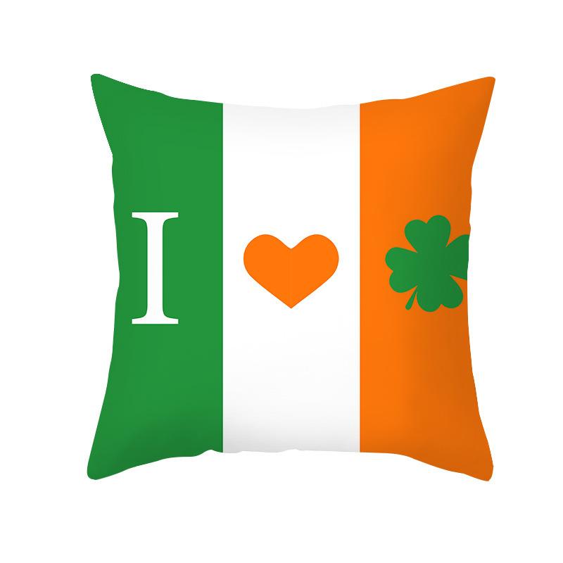 St. Patrick's Day Pillow Cover Nordic Ins Pillow Green Four-leaf Clover Sofa Cushion Cover Pillow Cover