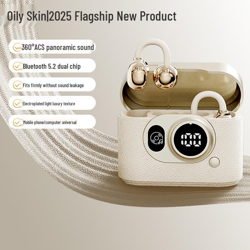 

GTS17 Retro TWS Bluetooth Clip-on Headphones with Long Battery Life бежевий