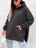 2024 Autumn/Winter Women's Solid Color Hooded Sweatshirt with Slit