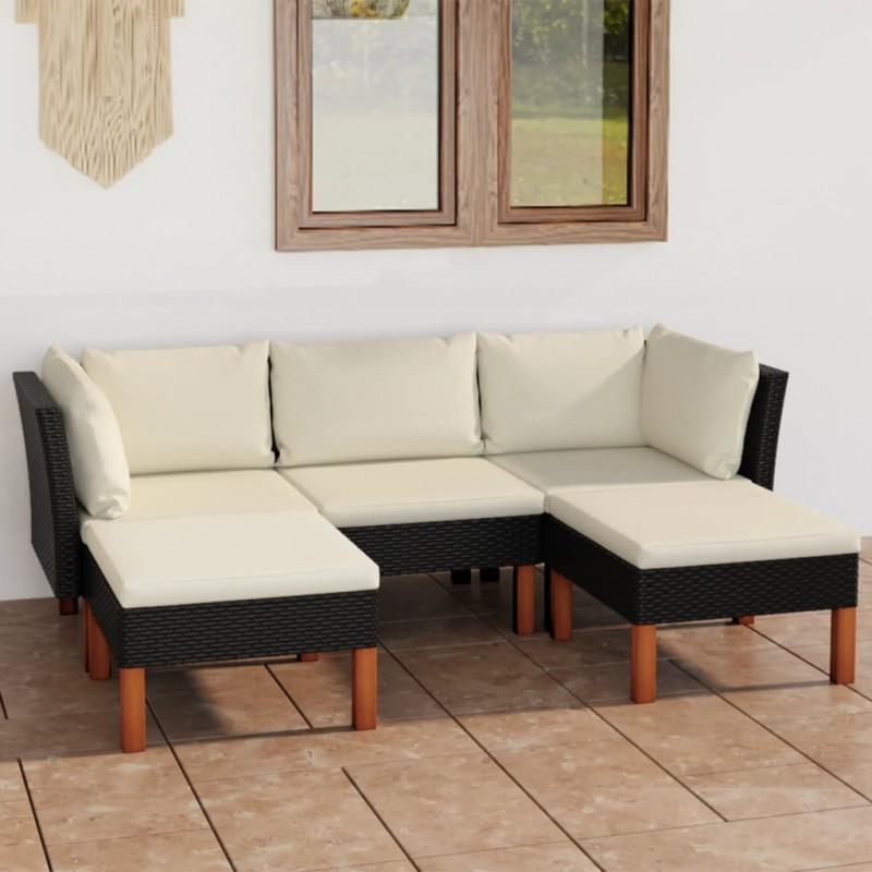 Day and Night - Day and Night 5-piece Garden Furniture Set and Black Synthetic Rattan Cushions