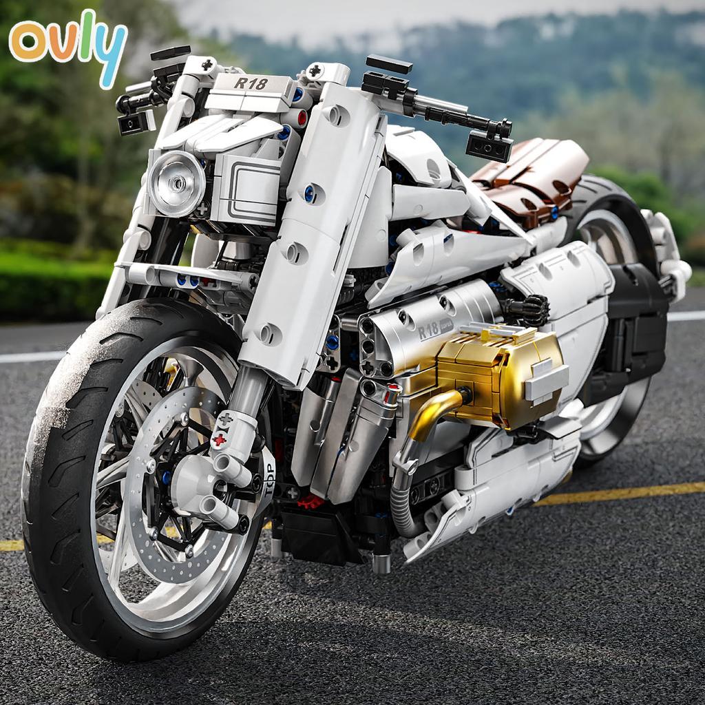 Supercar Building Block City Technique 1:5 Scale Model R18 Motorcycle Racing Speed Champions Sport Vehicles Car Toy Children's Birthday Gift No.T4055