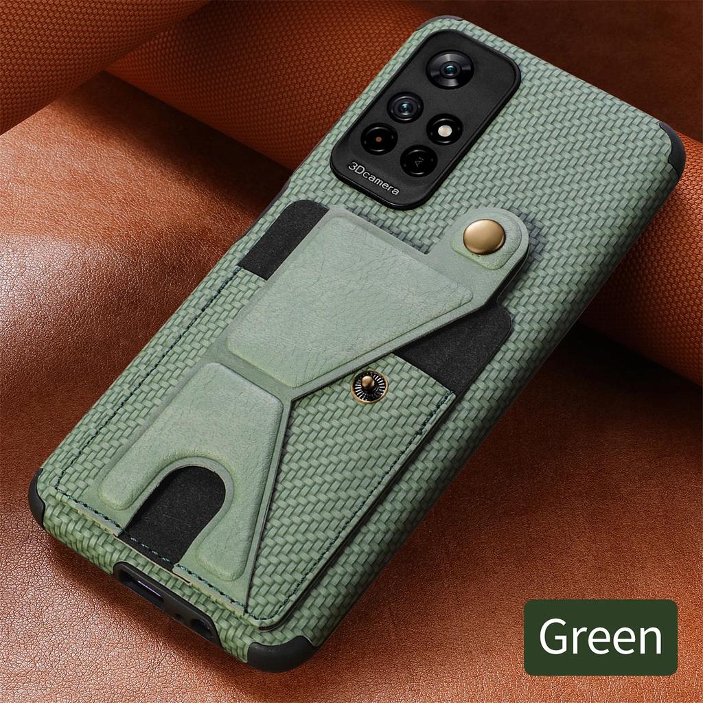 Wallet Flip Card Holder Carbon Fiber Phone Case for Xiaomi Redmi Note 11 10 Pro 11S S Prime POCO X3 NFC Mi 11 Lite Leather Cover