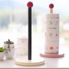 Solid Wood Tissue & Cling Film Organizer: Creative Vertical Holder for Home Kitchen & Bathroom.