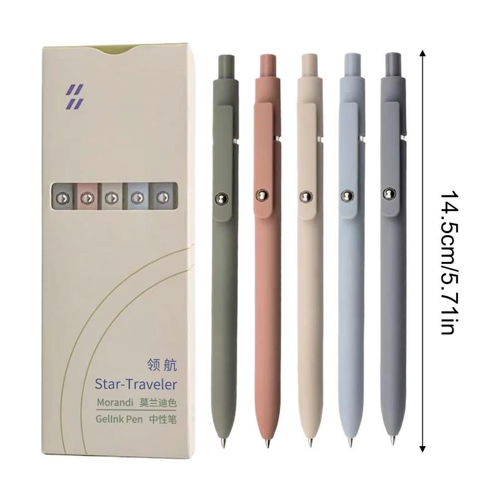 5Pcs Rainbow Minimalist Press Type Quick Drying Carbon Gel Pens Set For Students,Nurse,Bible Journal Supplies Office Accessories