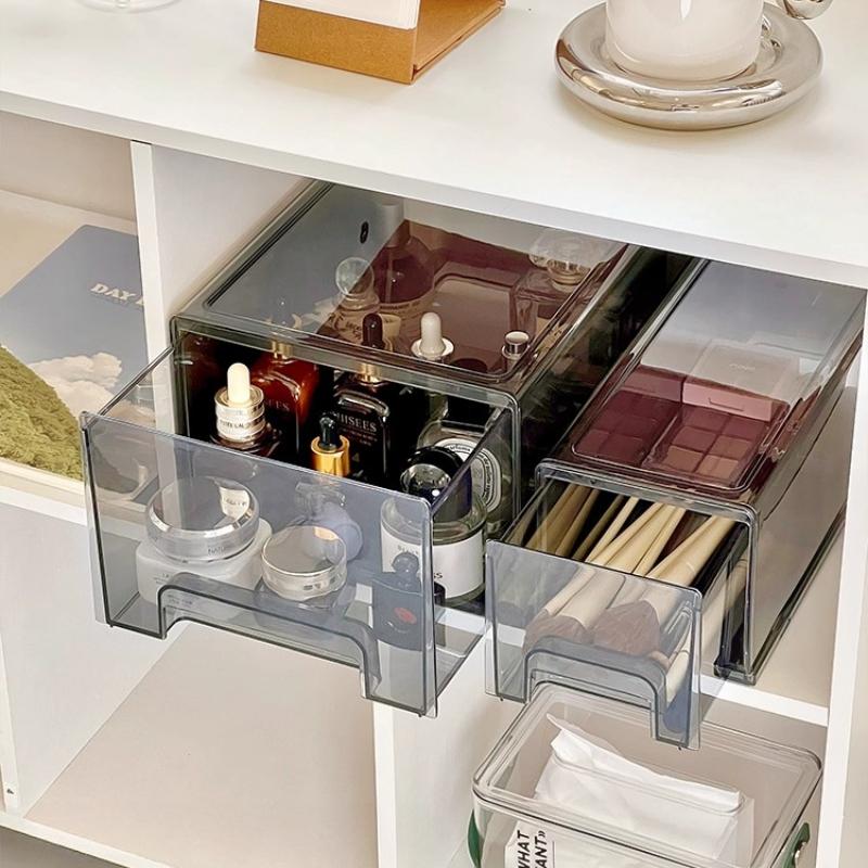 Acrylic Drawer-type Cosmetics Makeup Storage Box Organizer Desktop Storage Transparent Drawer Dustproof Mask Clear Boxes Cabinet