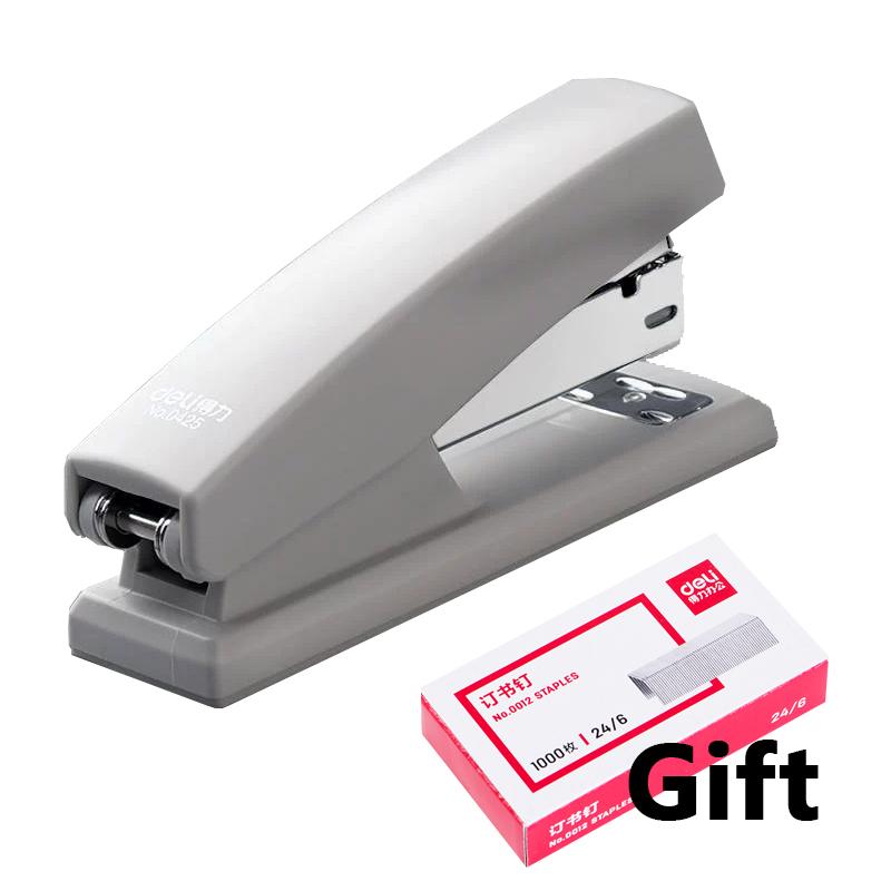 Deli 0425 Heavy Duty Stapler With 1box Staples 20 Sheet Capacity Labor-saving Design Stationery For Office School Supplies