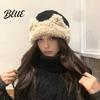 Cold Weather Hat Cat Ear Sherpa Fleece for Women Windproof Winter Protection Women Plush Hat Thick Warm Fuzzy Skull Cap Outdoor Cycling