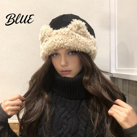 Cold Weather Hat Cat Ear Sherpa Fleece for Women Windproof Winter Protection Women Plush Hat Thick Warm Fuzzy Skull Cap Outdoor Cycling
