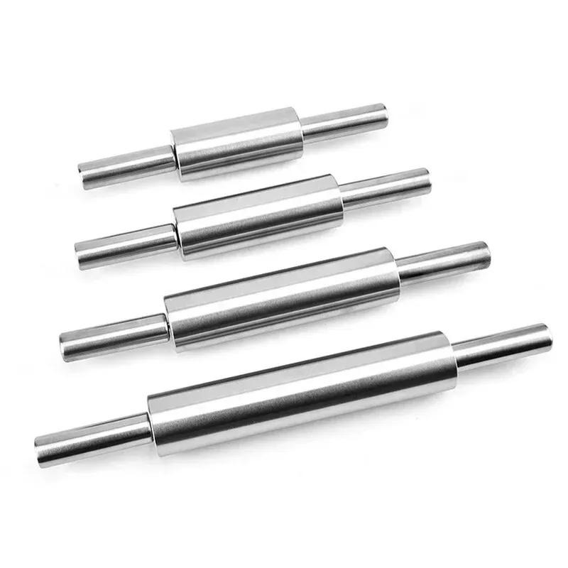 NEW 1Pcs Stainless Steel Fondant Rolling Pin Non-stick Pizza Noodles Cookie Cake Roller Kitchen Roller Easy Dough Rolling Tool
