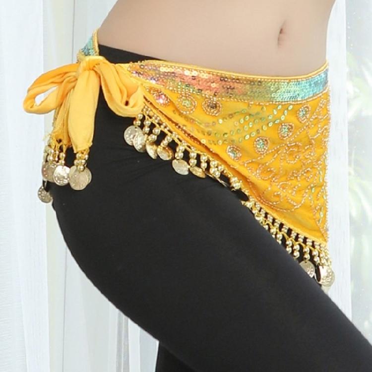 Dynamic Fringe Embroidered Sequins Waist Chain Belly Dancing Wrap Skirt Nonslip Waist Chain for Women and Girls