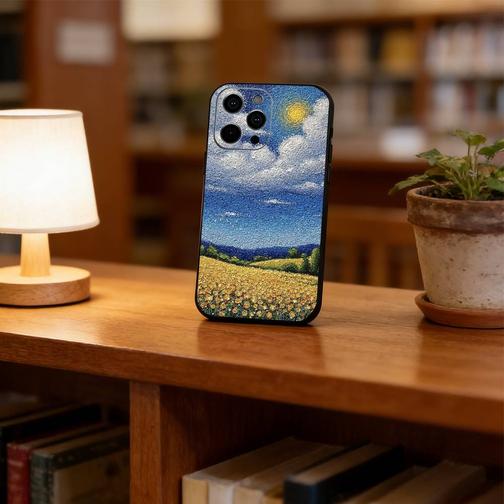 

Oil painting Phone Case For iPhone 17,16,15,14,13,12,11 Plus,Pro Max,XS,Soft Silicone Black Cover iPhone16e