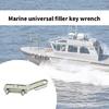 Boat Fill Cap Opener Wrench, Two Pin Marine Water Deck Key Tool with Stainless Steel Look for Daily Service Use