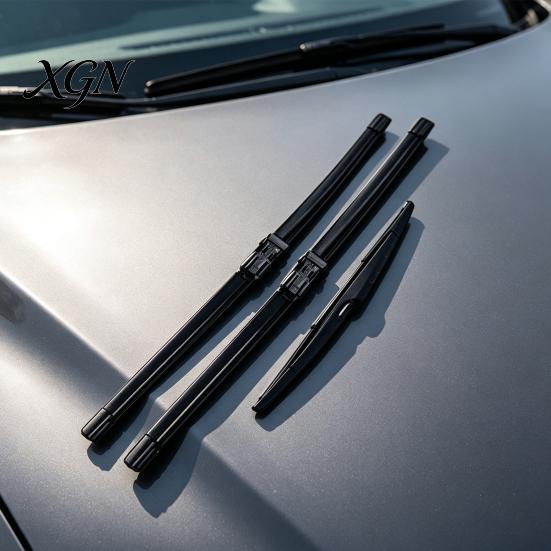 Autoteile für Peugeot 208 14/16/26 Zoll Scheibenwischer-Set 2012-2018, 2 Stück Frontscheibenwischer Windschutzscheibenreinigung & 1 Stück Heckscheibenwischer, Bügellose Leise Direkte Passform