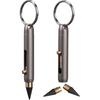 Mini Titanium Alloy Infinity Pencil, Inkless Writing Tool with Graphite Tip, 2.32 Inch Open Length, 2 Spare Nibs, Keychain Design