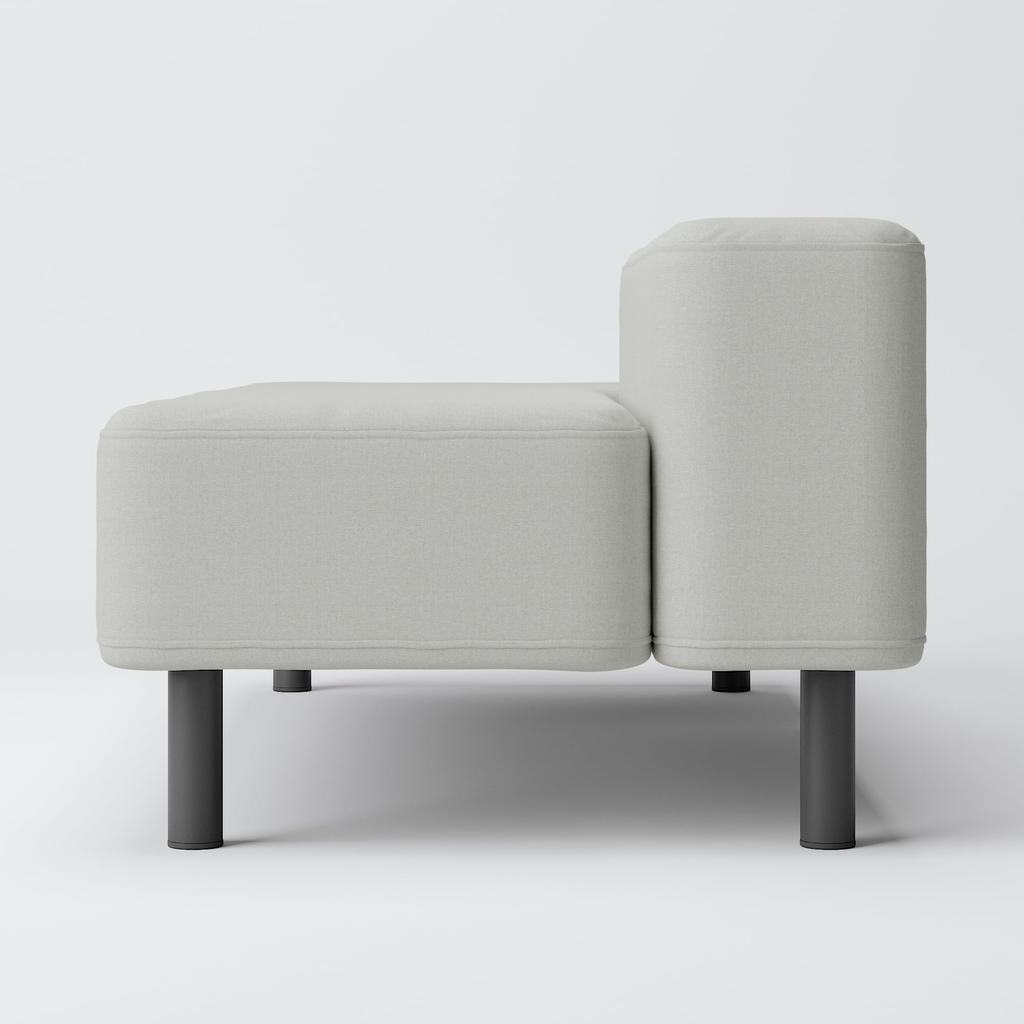 MUJI Sofa Bench Cotton Heather Light KB4RRA2A Cover, Canvas, Gray,