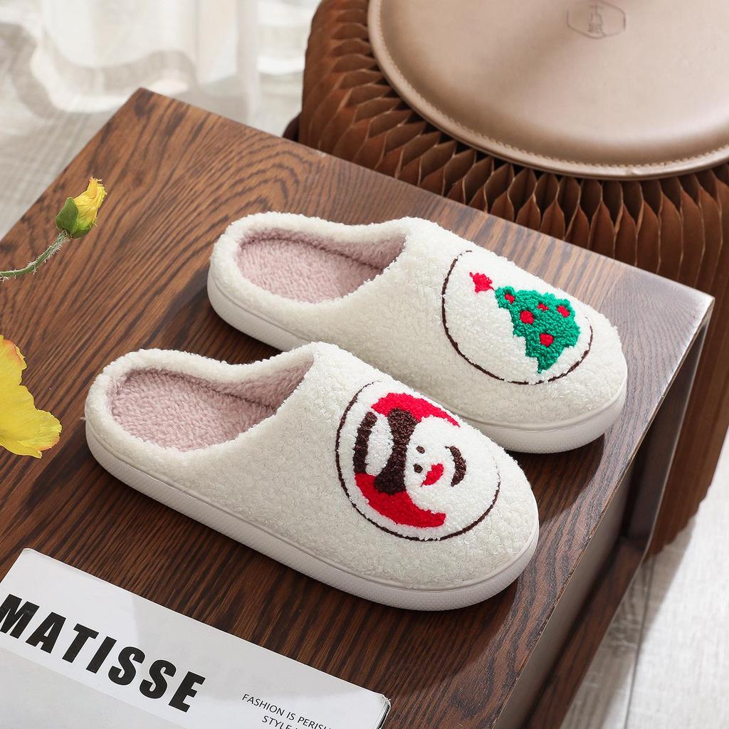 Christmas Grinch Cotton Slippers for Men & Women - Cozy Winter Furry Footwear