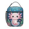 Borsa Termica per Pranzo con Axolotl Cartone Animato in Barriera Corallina per Bambini, Borsa Frigo Scolastica, Contenitore Termico per Cibo, Borsa da Pranzo Portatile
