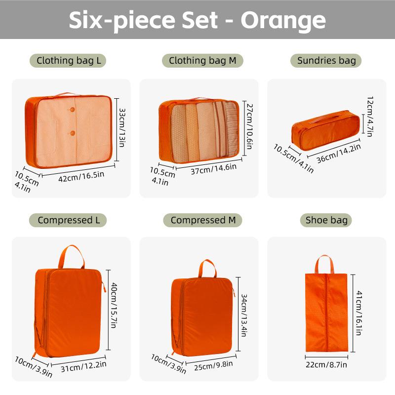 7-Piece Travel Packing Cubes Set - Compressible Storage Organizer for Clothes